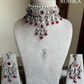 Shreya American diamond necklace set - Red