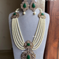 Kanavi victorian necklace set - Dark green