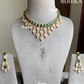 Aashi polki kundan necklace set - Dark green