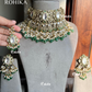 Anaika polki kundan bridal necklace set - Dark Green