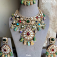 Nirnaya polki kundan bridal necklace set - Multi colour