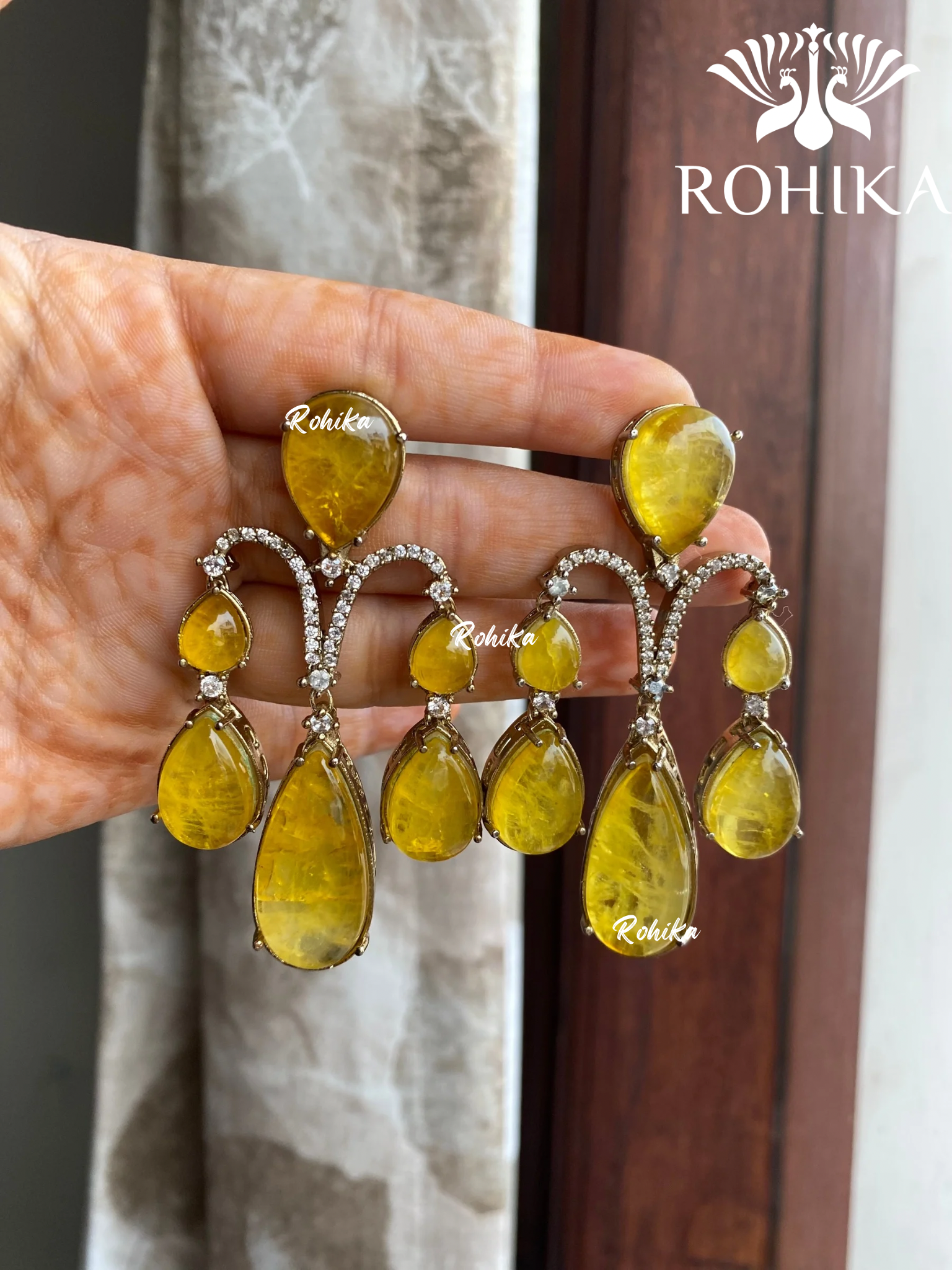 Pankh doublet earrings - Yellow