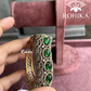 Kripa antique bracelet/kada -  Dark Green