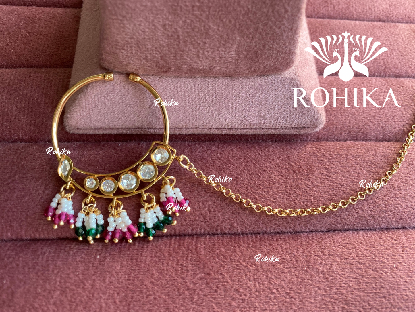 Neer kundan nath (003)- Green & pink