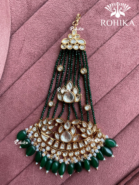 Bandini polki kundan passa /jhoomer (003) - Dark green