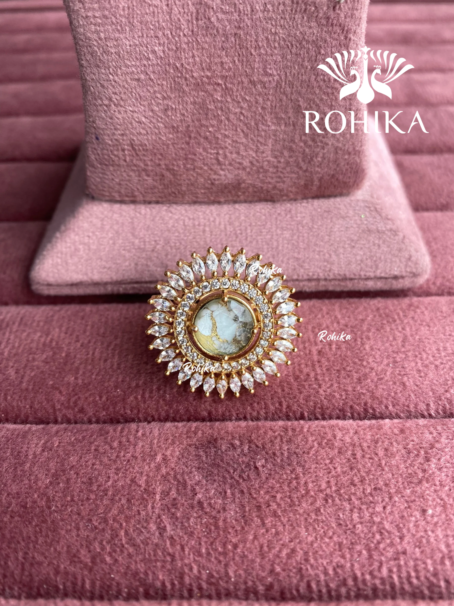 Angana polki kundan ring (SG-121) - White