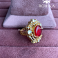 Angana polki kundan ring (SG-128) - Red