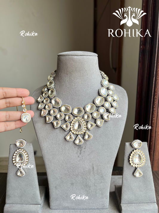 Zara polki kundan necklace set