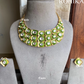 Vatsa polki kundan designer necklace set - Green