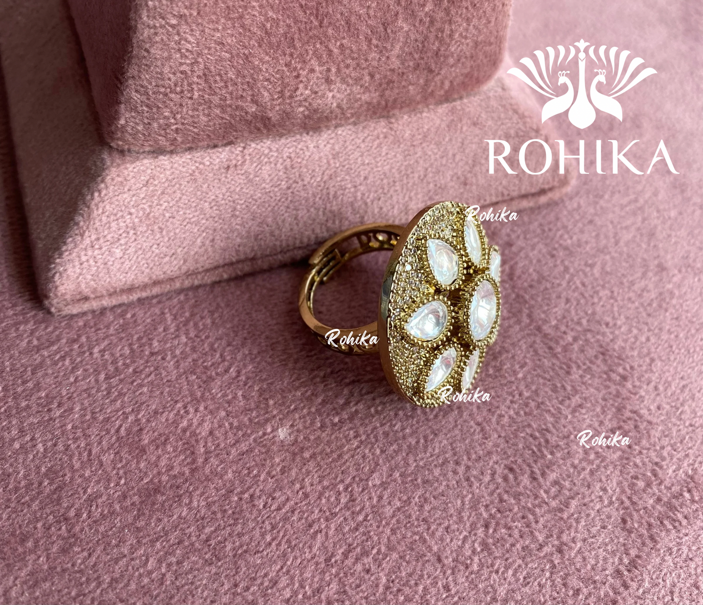 Angana polki kundan ring  (SG-032) - White