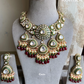 Pragati Polki Kundan Necklace Set - Green & Red