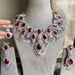 Soyi american diamond necklace - Red