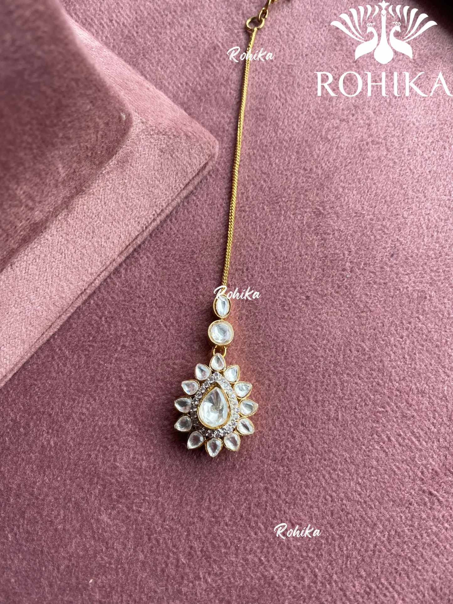 Polki kundan maangtikka (PLKM-013) - White