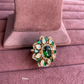 Angana polki kundan ring (SG-070) - Green