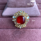 Angana polki kundan ring (SG-128) - Red