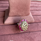 Angana polki kundan ring (SG-074) - Dark pink