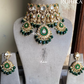 Prithvi moisanite polki kundan choker set - Green