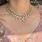 Siyahi Moissanite Polki Kundan Necklace Set - White