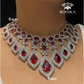 Penny american diamond necklace - Red