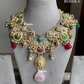 Banjara fusion necklace set (FN-009) - Baby pink