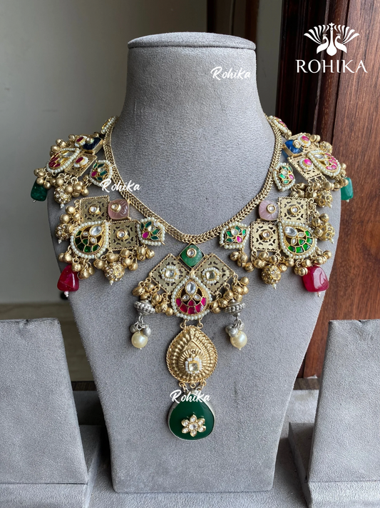 Banjara fusion necklace set (FN-009) - Green