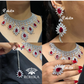 Tiya american diamond necklace - Red