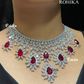 Tiya american diamond necklace - Red