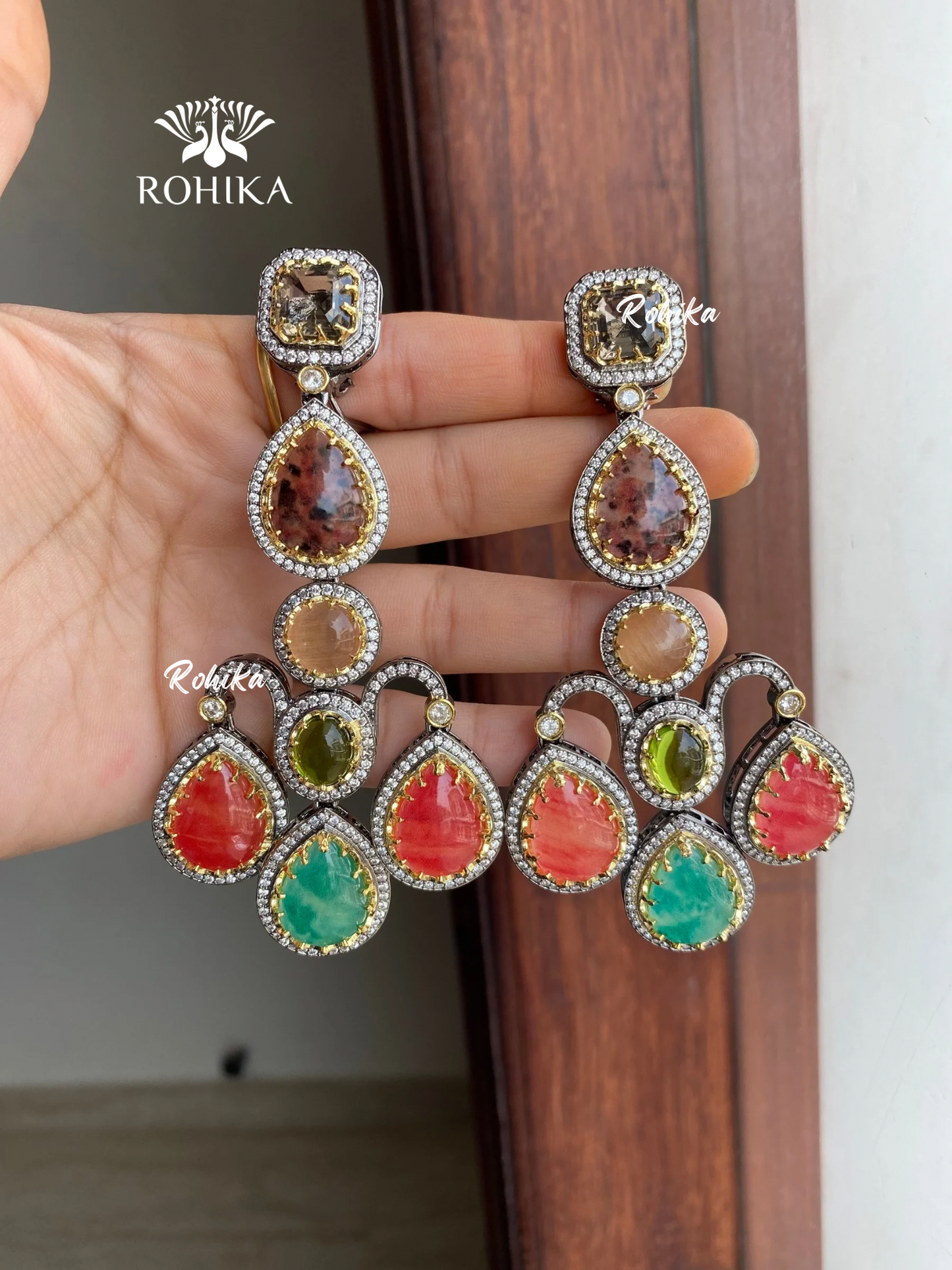 Sabya inspired designer earrings (SSE002)- Multi color