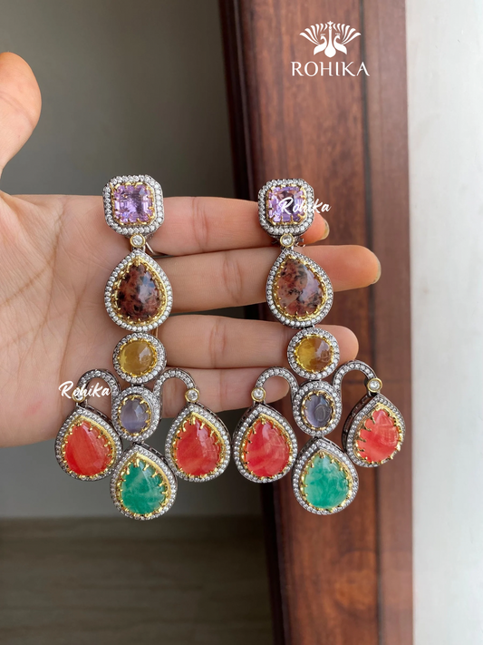 Sabya inspired designer earrings (SSE004)- Multi color