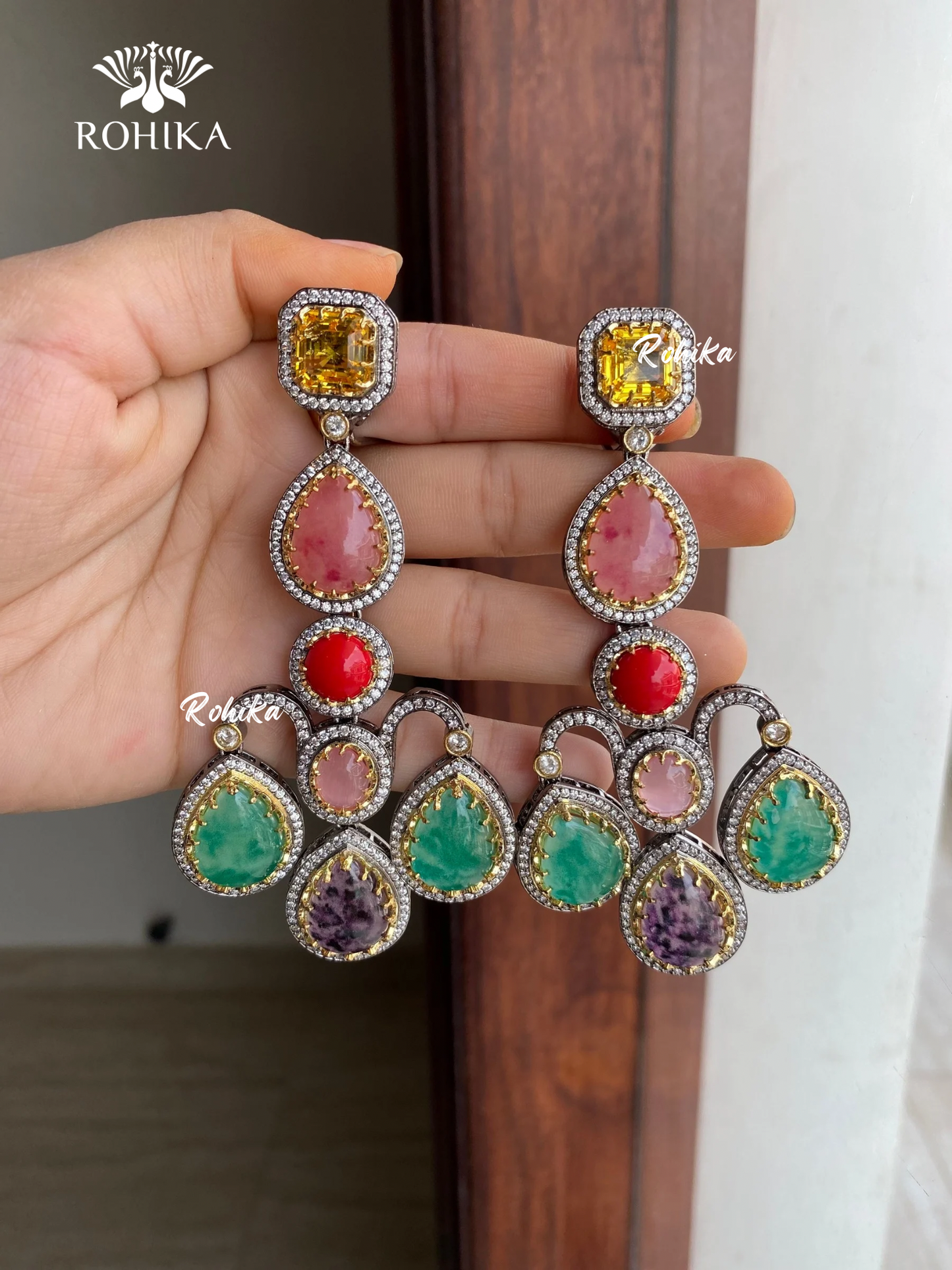 Sabya inspired designer earrings (SSE005)- Multi color 