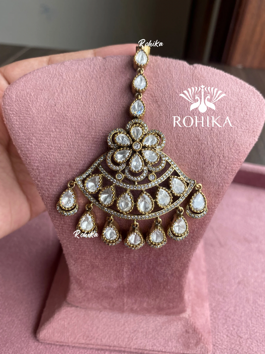 Polki kundan maangtikka (PLKM-003) - White