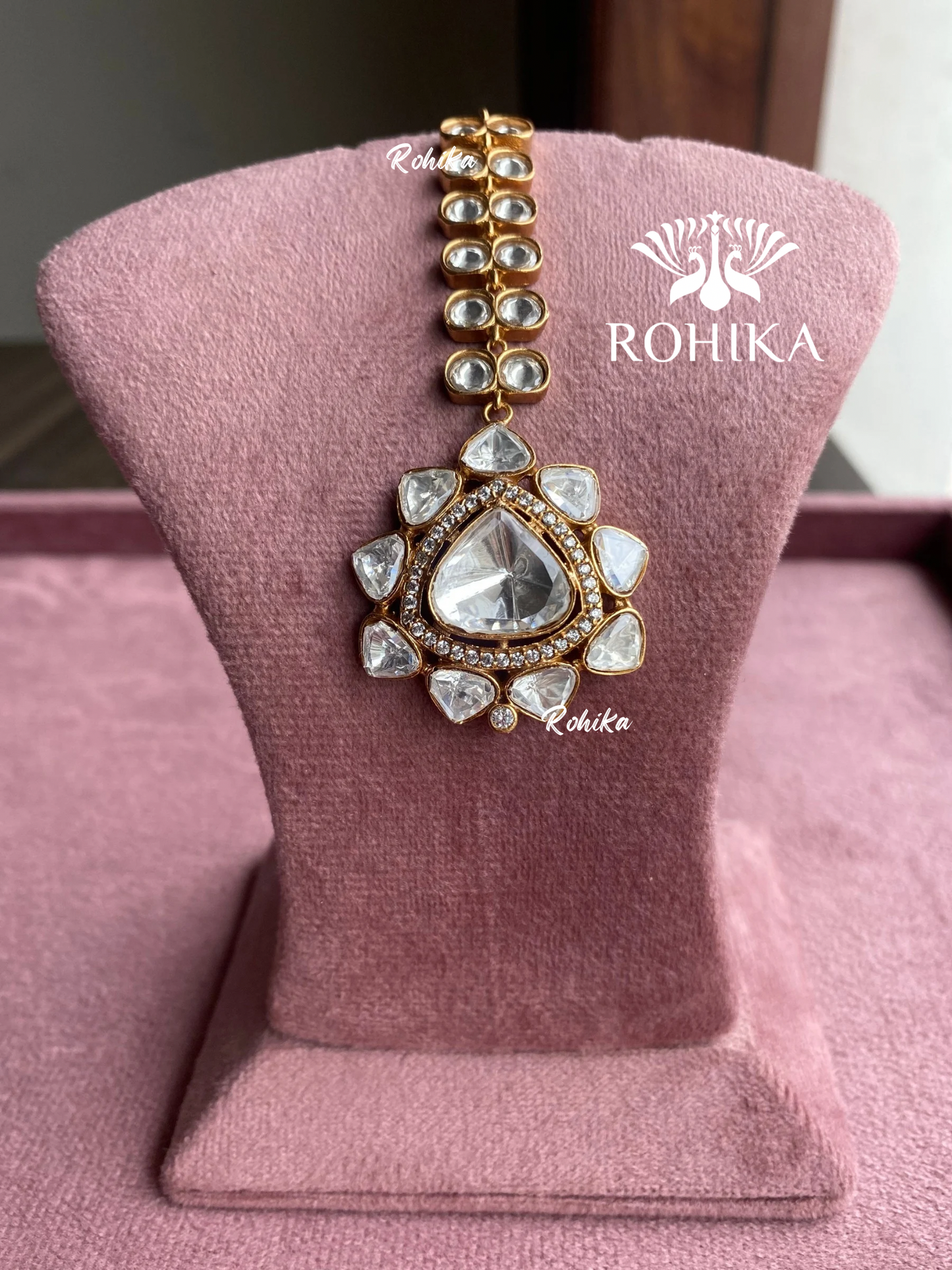 Polki kundan maangtikka (PLKM-005) - White