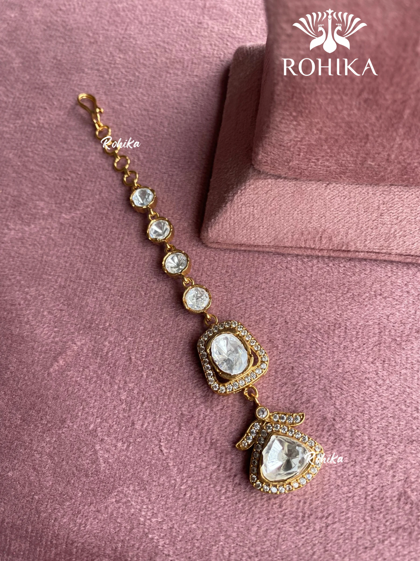 Polki kundan maangtikka (PLKM-009) - White