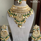 Simran peepal patti kundan necklace set - Dark green