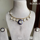 Snavya polki kundan hasli necklace - Dark blue