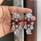 Nitara american diamond earrings - Red