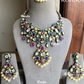 Dhani bikaneri kundan necklace set - Multi colour