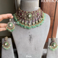 Aman moisinite necklace set - Mint green 