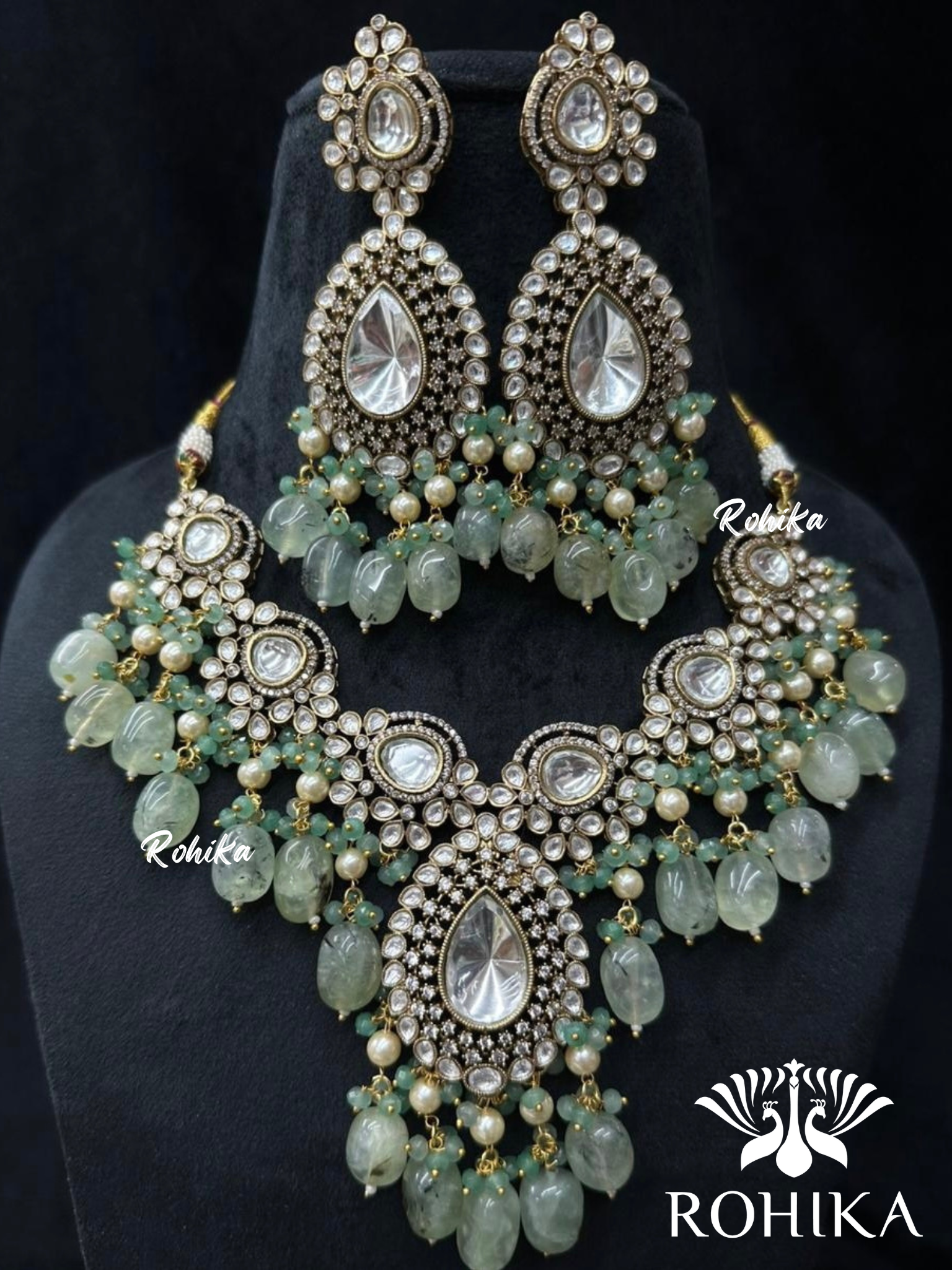 Paridhi polki kundan choker set - Green