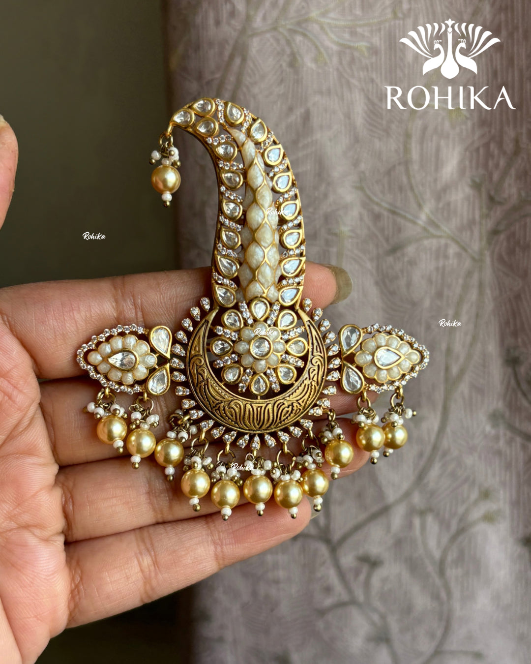 Moisanite kundan kalgi (NK-004) - White
