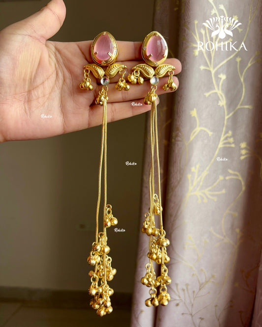Banjara fusion Kashmiri earrings (FE-023) -  Pink
