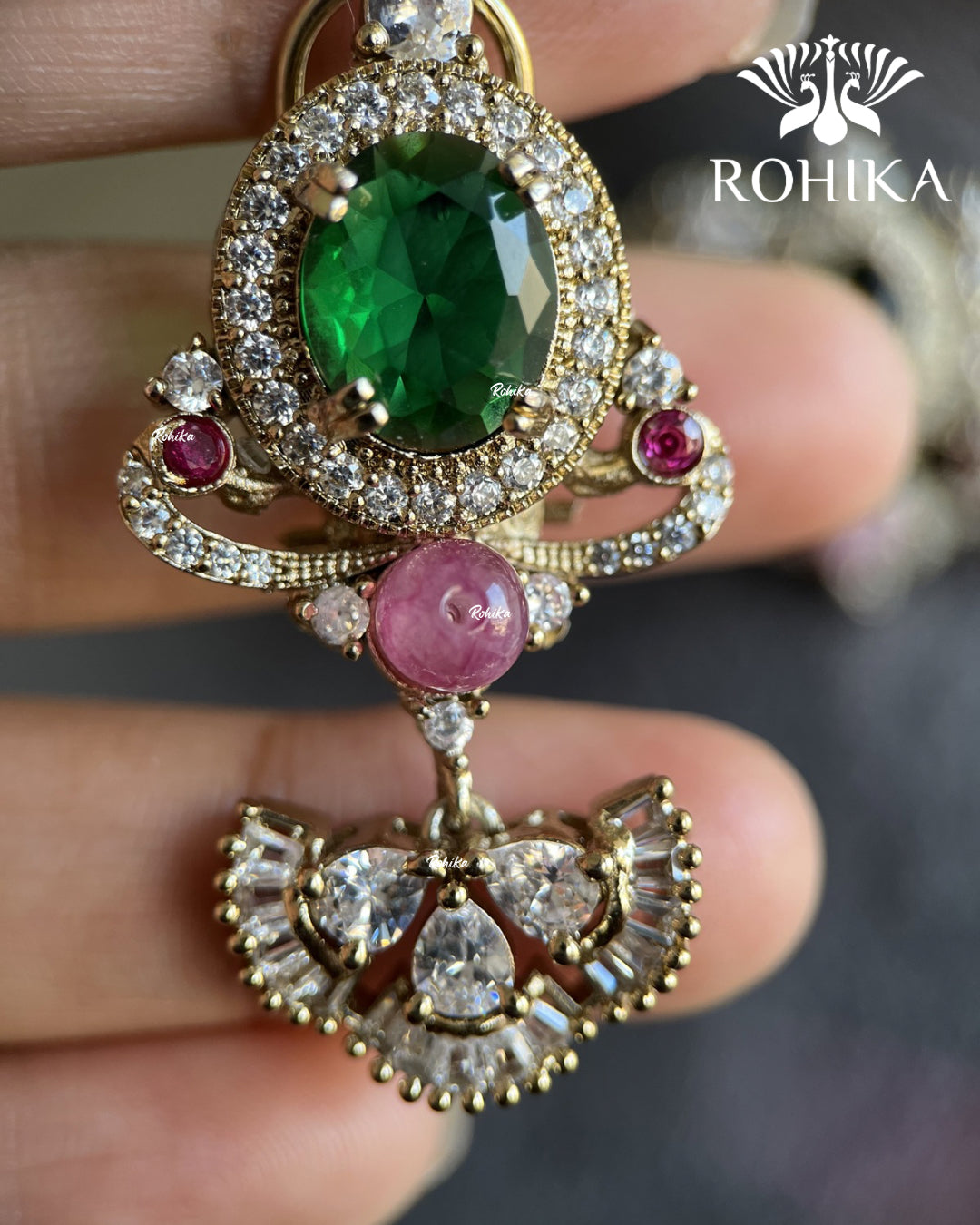 Saabya inspired fusion necklace set (SS019) - Multi colour