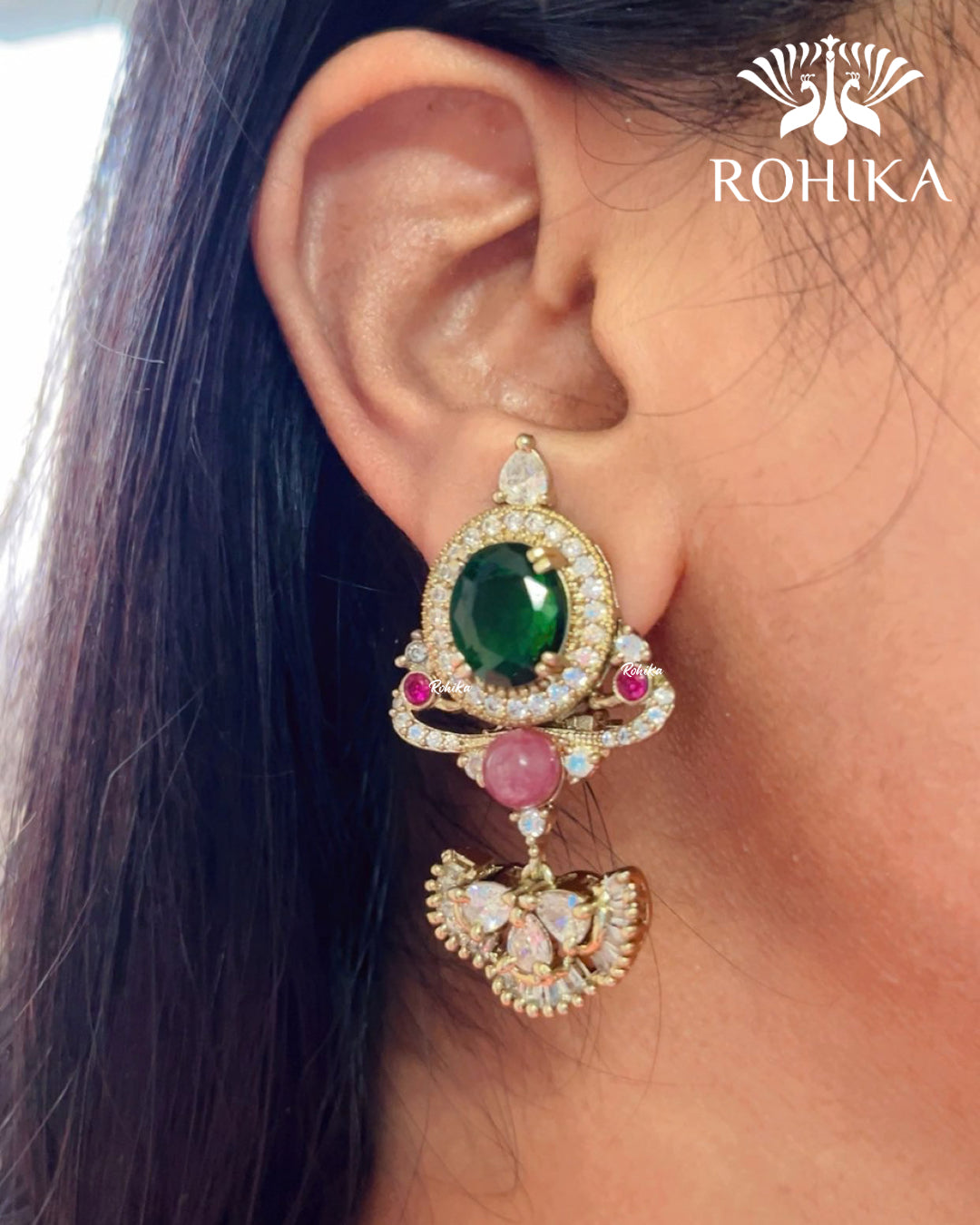 Saabya inspired fusion necklace set (SS019) - Multi colour