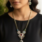 Saabya inspired fusion necklace set (SS020) - Ruby Red