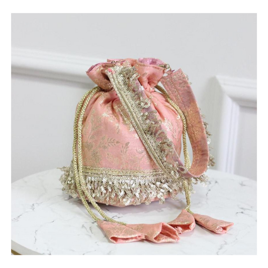 Elegant Banarasi Jhallar Potli Bags