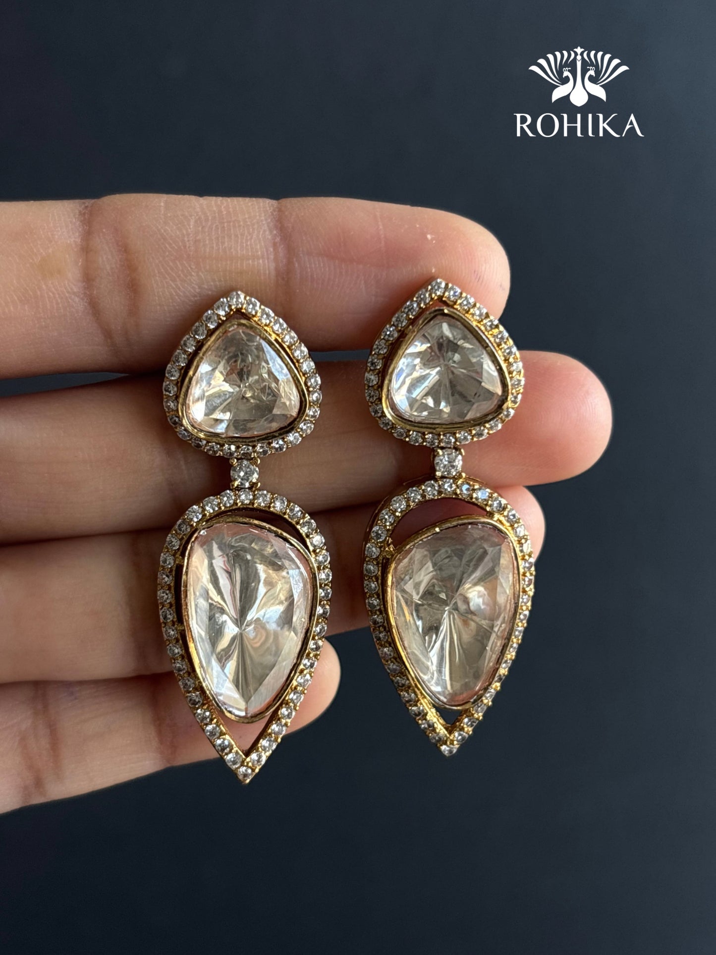 Malati Moisanite Earrings - Golden