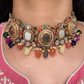 Saabya inspired fusion choker set (SS023) - Multi colour - Rohika store