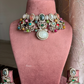 Saabya inspired fusion choker set (SS028) - Multi colour