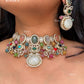 Saabya inspired fusion choker set (SS028) - Multi colour