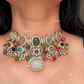Saabya inspired fusion choker set (SS028) - Multi colour